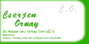 cserjen ormay business card